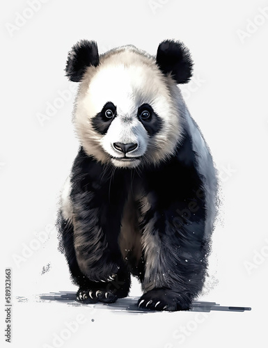 Realistic Panda Illustration for Logo Design, T Shirts, Graphic Design and More. Generative AI