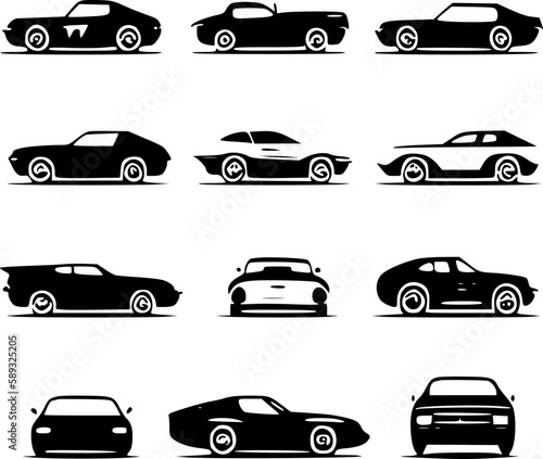 Cars | Minimalist and Simple Silhouette - Vector illustration