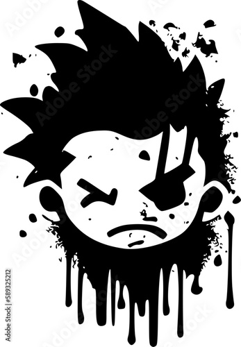 Distressed - Black and White Isolated Icon - Vector illustration