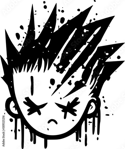 Distressed | Black and White Vector illustration