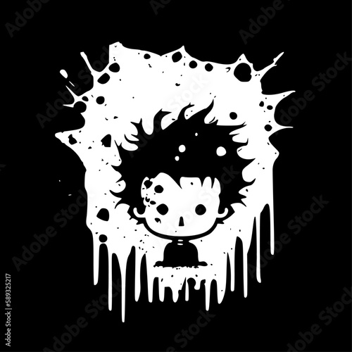 Distressed | Black and White Vector illustration