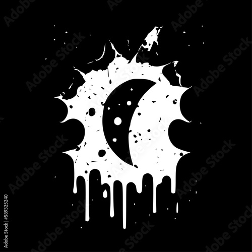 Distressed - Black and White Isolated Icon - Vector illustration