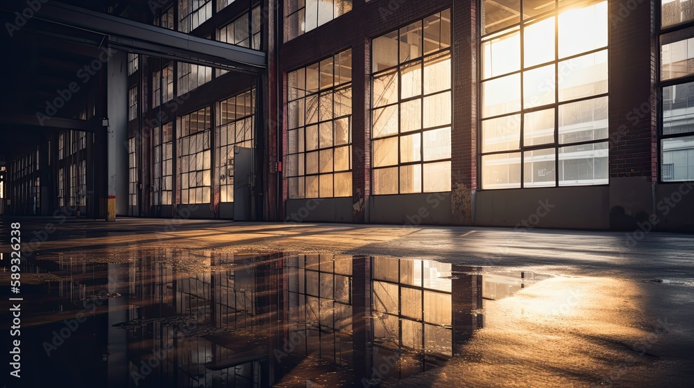 Abstract details of architectural modern building reflected in the water. generative ai Abstract details of architectural modern building reflected in the water. generative ai