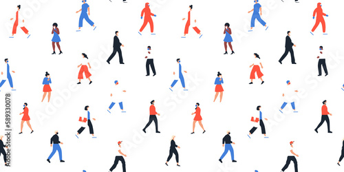 Seamless pattern of diverse people  nurse  doctor workers wearing face mask for corona virus disease outbreak protection. Healthy and sick person group background  covid-19 medical concept wallpaper.