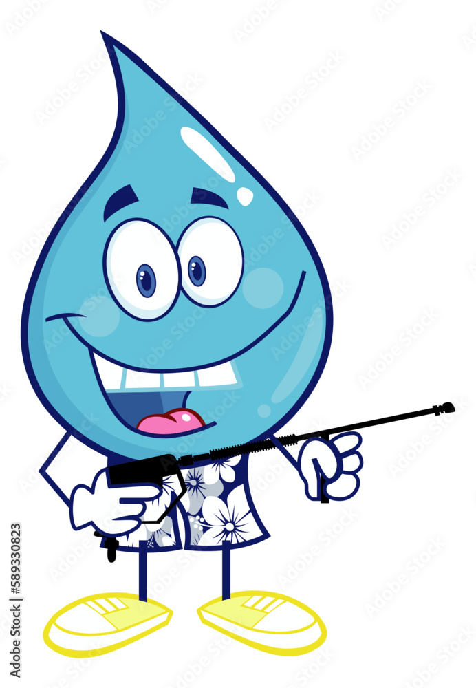 Cartoon character of a person with a drop Cartoon character of a person with a drop