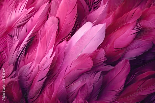 Colourful Plume Decoration  Soft Feathery Fluffiness with Bright Pink Hues  Realistic Digital Illustration with Gradient  Generative AI