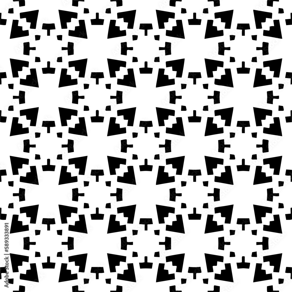 Obraz premium Black and white abstract patterns.Seamless monochrome repeating pattern for web page, textures, card, poster, fabric, textile.