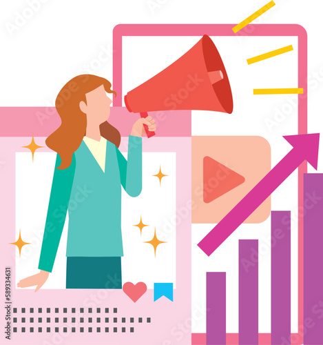 インフルエンサーマーケティングのイメージイラスト