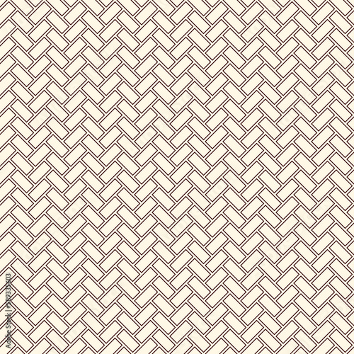 Herringbone wallpaper. Parquet background. Seamless pattern with repeated rectangular tiles. Classic geometric ornament