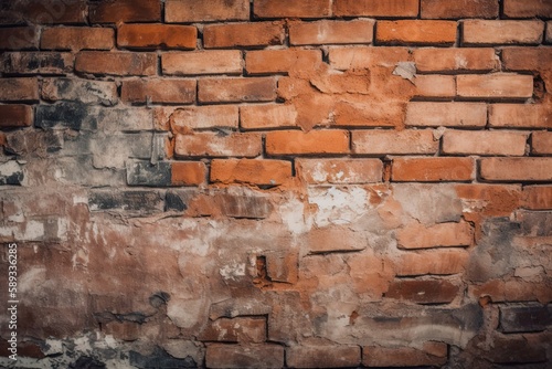 Vintage Red Brick Wall Texture - From Grunge City Streets to Abstract Patterns of Orange and Brown. Generative AI