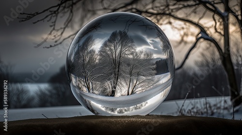 Winter Wonderland in a Crystal Ball: An Artistic Perspective, Generative AI © AIGen