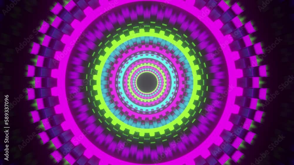 Colorful Neon Gear Tunnel Colorful Neon Gear Tunnel