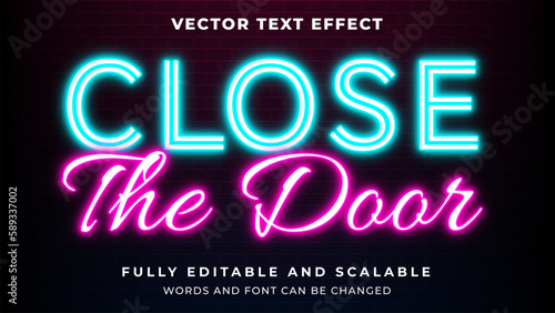 led neon glowing in the dark editable text effect store sign