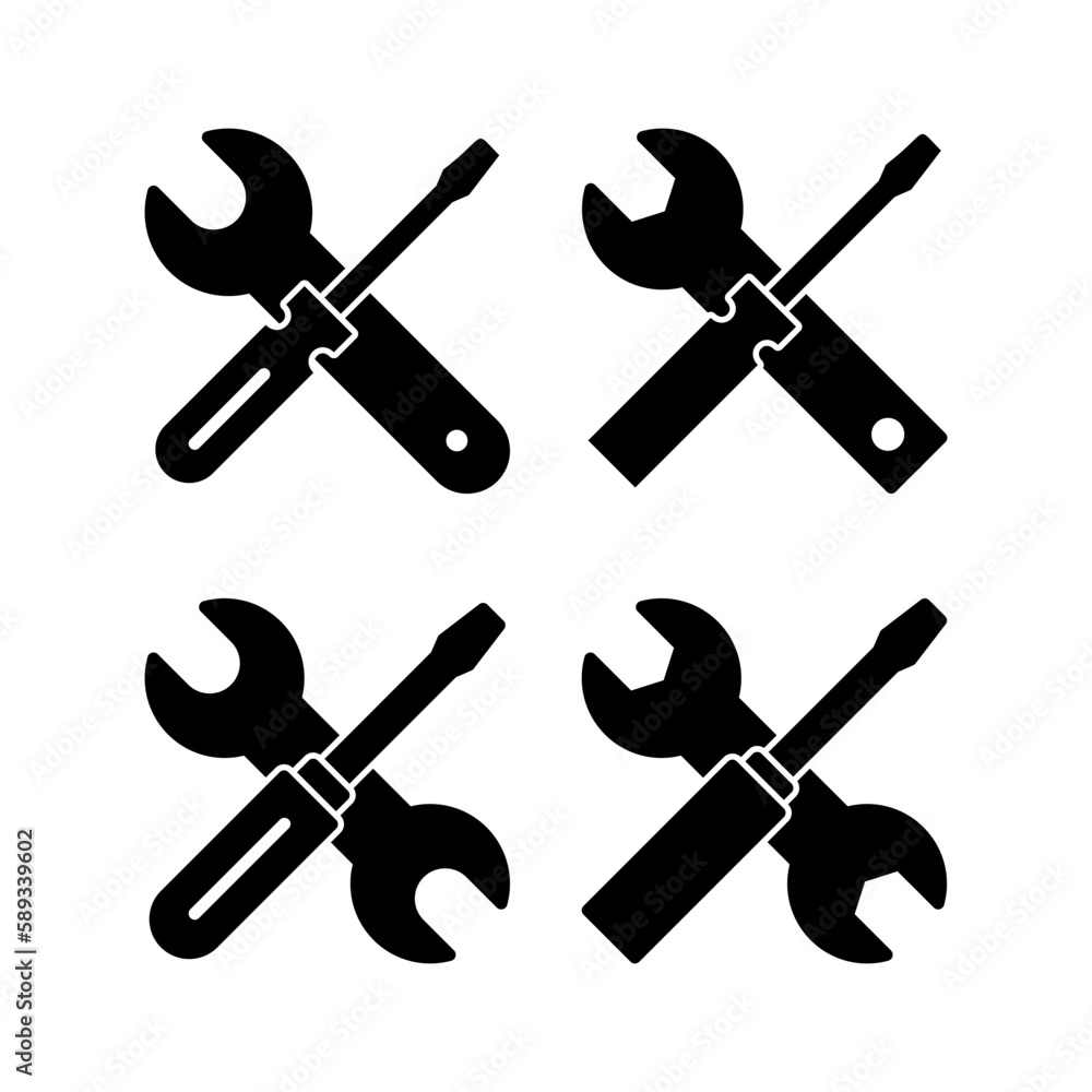 Repair tools icon vector illustration. tool sign and symbol. setting icon. Wrench and screwdriver. Service Repair tools icon vector illustration. tool sign and symbol. setting icon. Wrench and screwdriver. Service