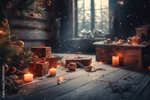 Christmas Holiday Greeting Banner Template. Generative Ai