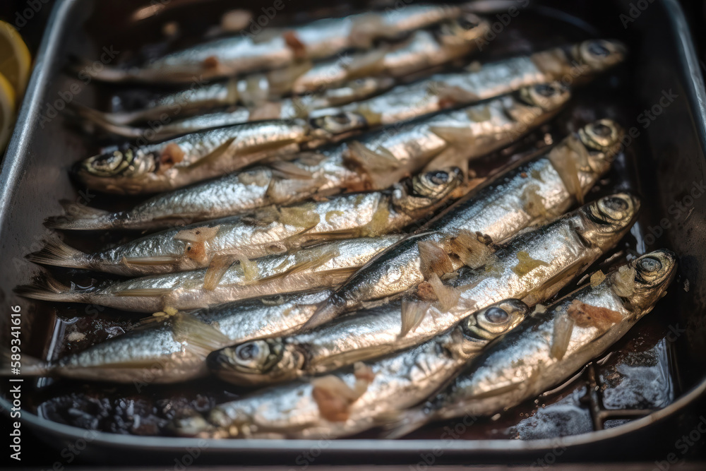Sardinhas Assadas - A Delicious Portuguese Dish. Generative Ai