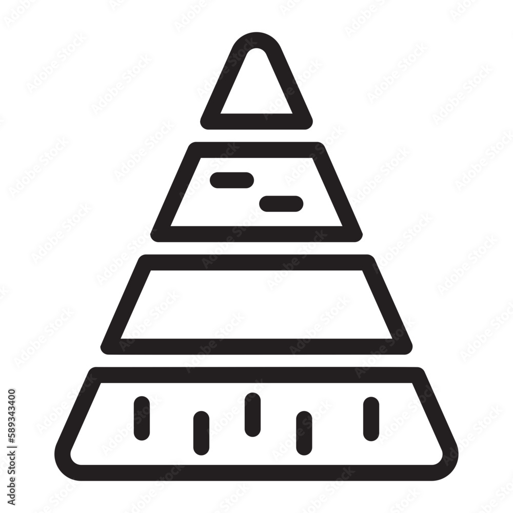pyramid graphic line icon pyramid graphic line icon