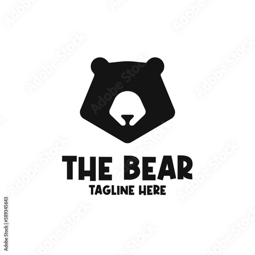 Vector bear animal logo design concept illustration idea