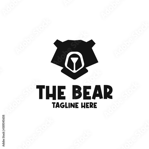 Vector bear animal logo design concept illustration idea
