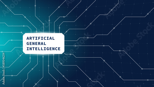 Modern banner design Artificial General Intelligence. AI-powered chatbot utilizing OpenAI AGI and GPT technology for seamless digital communication. Concept eps illustration