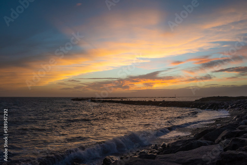 sunset over the sea