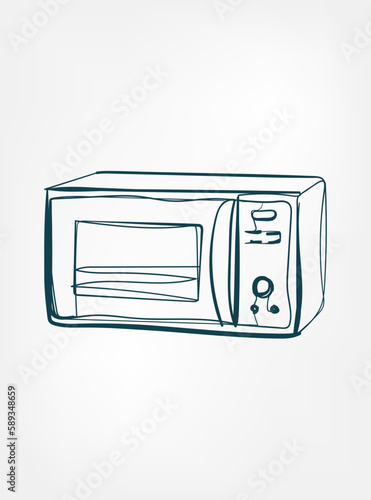 microwave home stuff line art vector isolated contour one line isolated