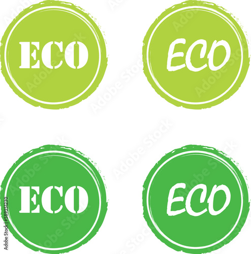 set of green eco icons