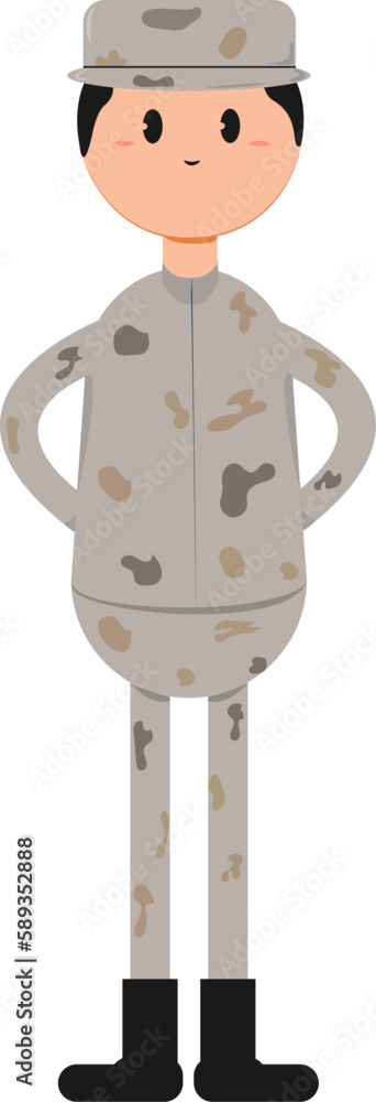 Naklejka premium Military veteran soldier man vector