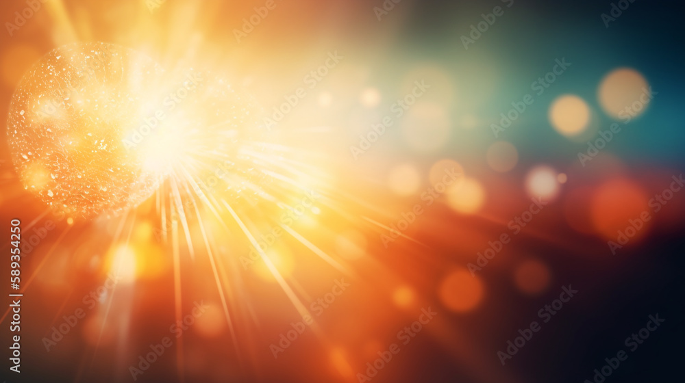 Abstract bokeh sun light with blurred sunrise nature background, Generative AI , illustration Abstract bokeh sun light with blurred sunrise nature background, Generative AI , illustration