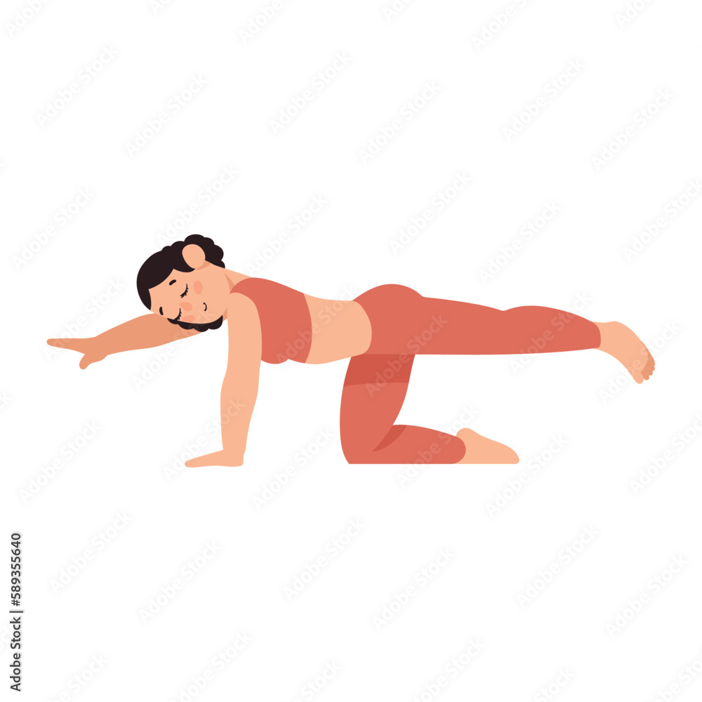 woman in leg lift yoga position woman in leg lift yoga position