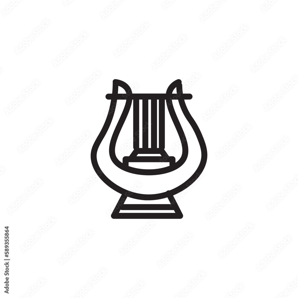 Harp Music String Outline Icon Harp Music String Outline Icon