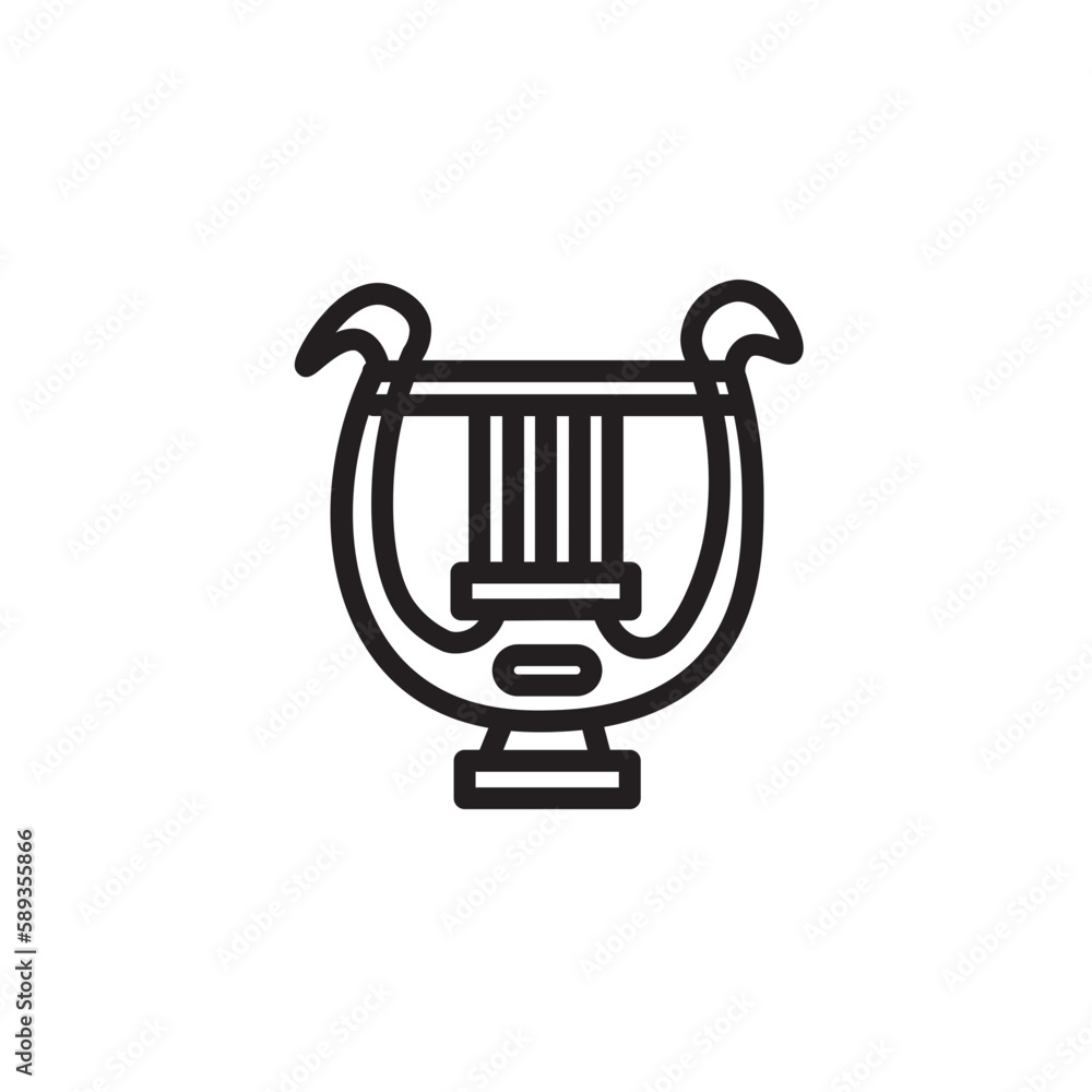 Harp Music String Outline Icon Harp Music String Outline Icon