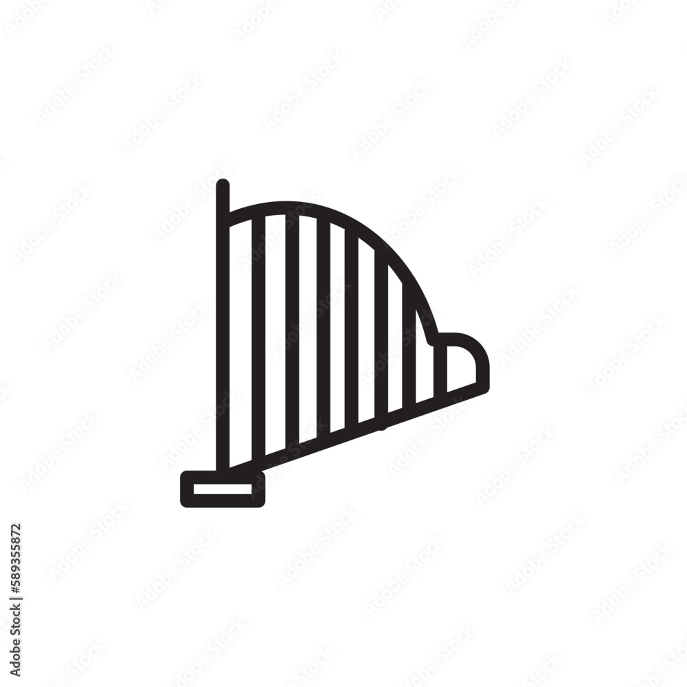 Harp Music String Outline Icon