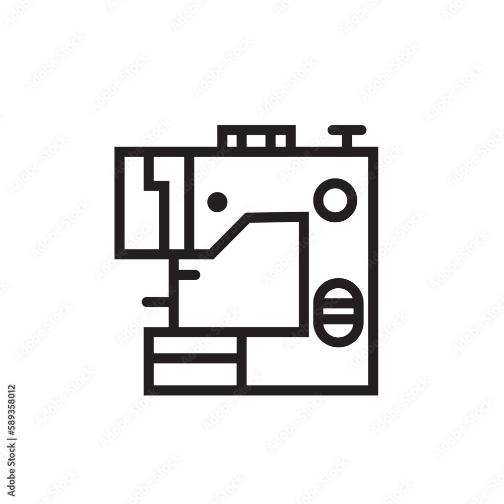 Cloth Machine Sewing Outline Icon Cloth Machine Sewing Outline Icon