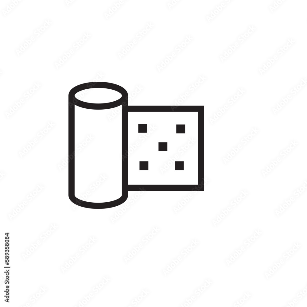 Fabric Roll Sewing Outline Icon Fabric Roll Sewing Outline Icon