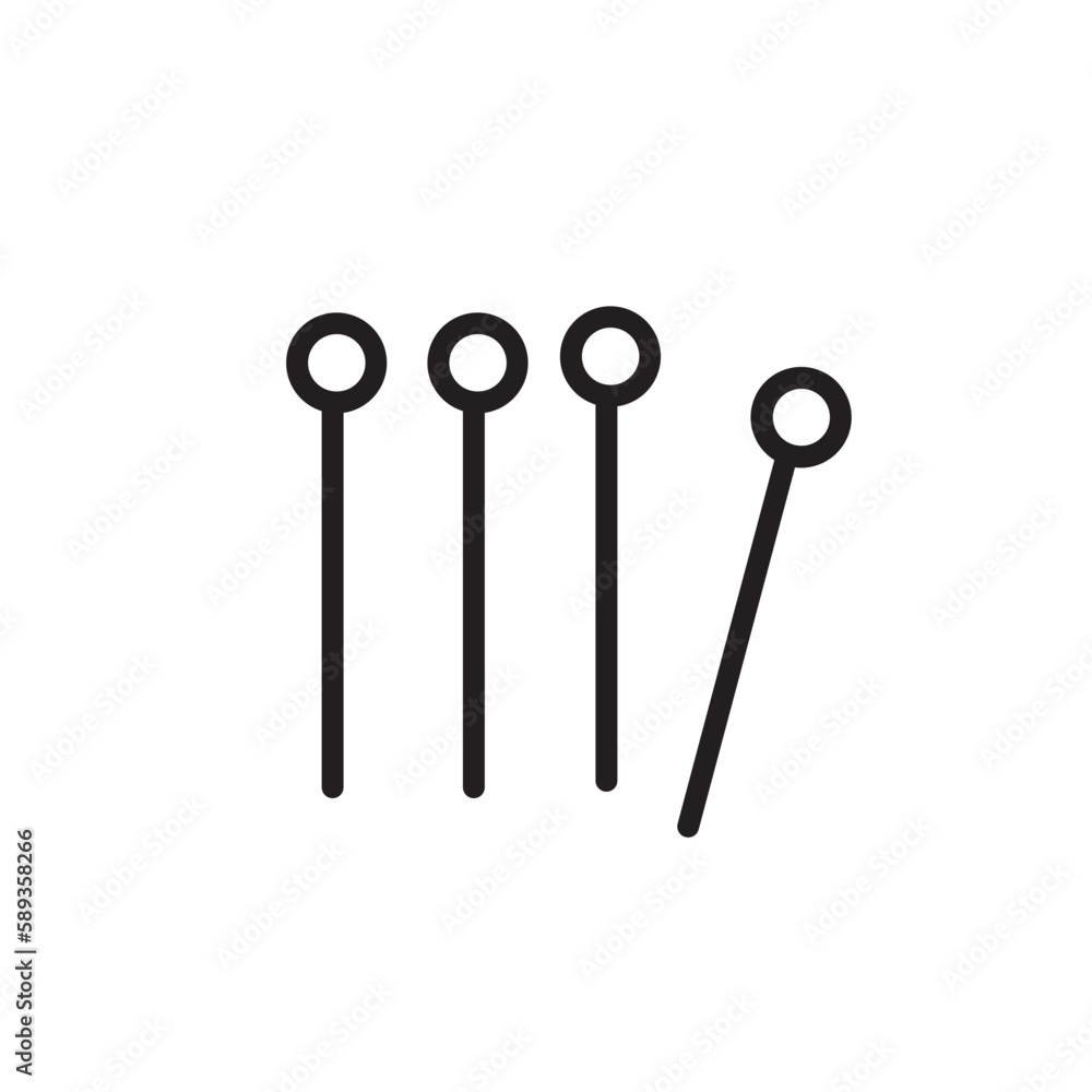 Needle Pins Sewing Outline Icon Needle Pins Sewing Outline Icon