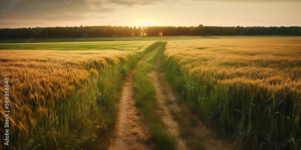 A morning walk through the wheat fields
