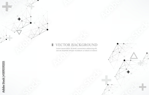 White abstract vector backgroun.geometric hexagon shape.polygon pattern © kanet