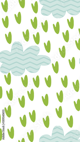 green hearts raining of the sky soft theme