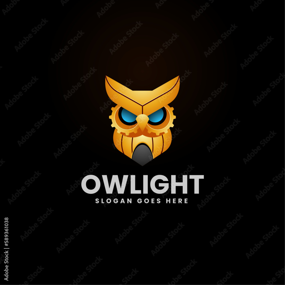 Obraz premium Vector Logo Illustration Owl Gradient Colorful Style