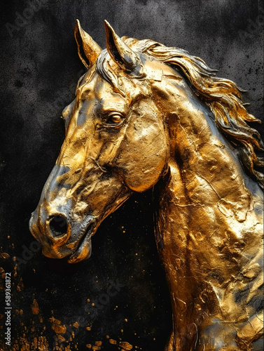 stunning golden horse painting for trendy and upscale homes