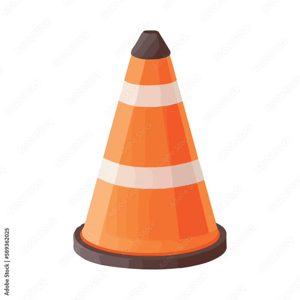 Working in construction site with traffic cone Working in construction site with traffic cone