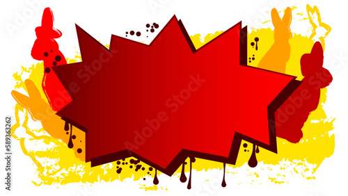 Abstract Easter Graffiti background. Modern holiday street art performed in urban painting style. Colorful vector celebration backdrop.