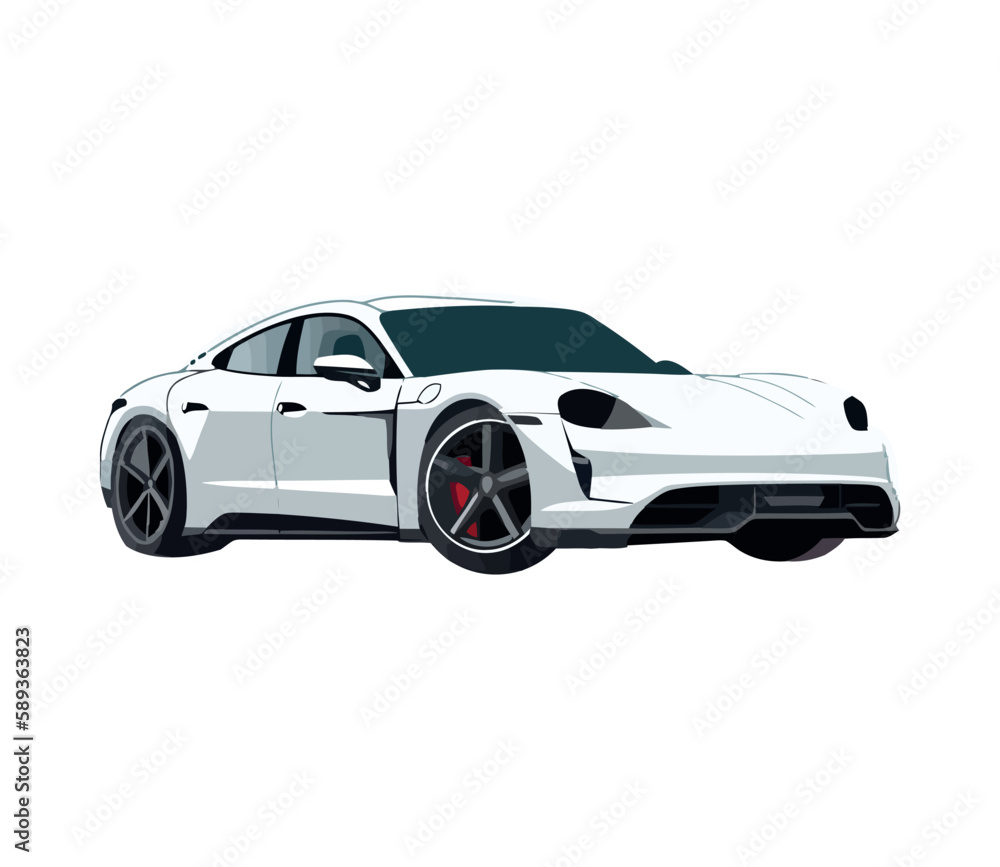 Fototapeta premium Modern sports car, shiny and fast driving