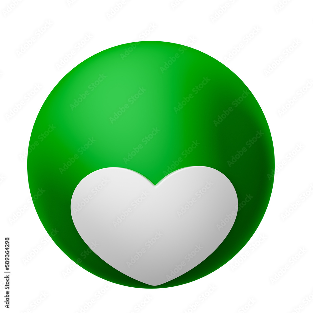 Like ball green 3d render illustration Like ball green 3d render illustration