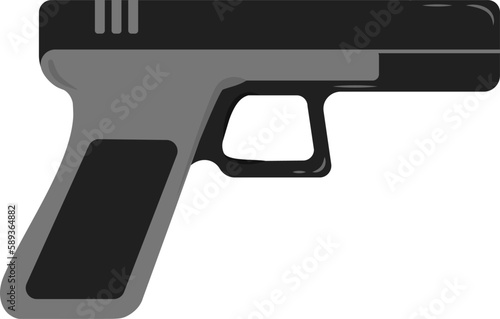 Pistol gun weapon firearm vector