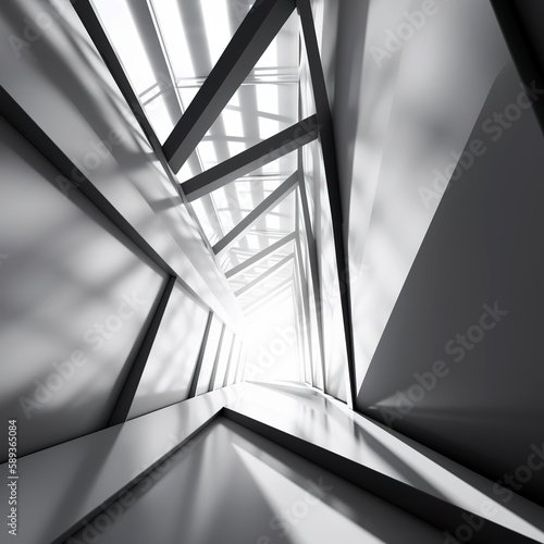 Black and white composition with geometric areas