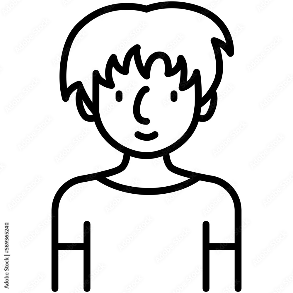 male avatar black outline icon