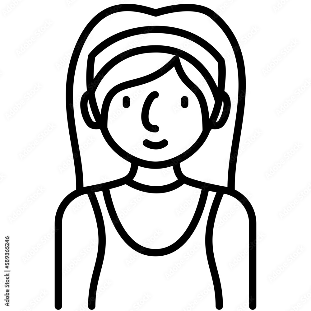 female avatar black outline icon female avatar black outline icon