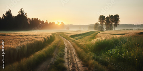 The Warmth of a Summer Sunrise over the Fields